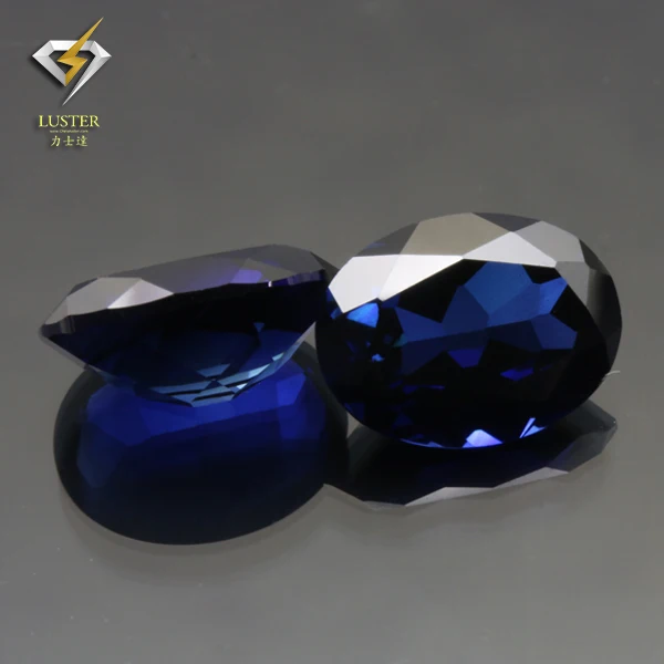 

Wholesale 10pcs Royal Blue Gems stone Oval Cut Corundum Synthetic stone For DIY Women Jewelry