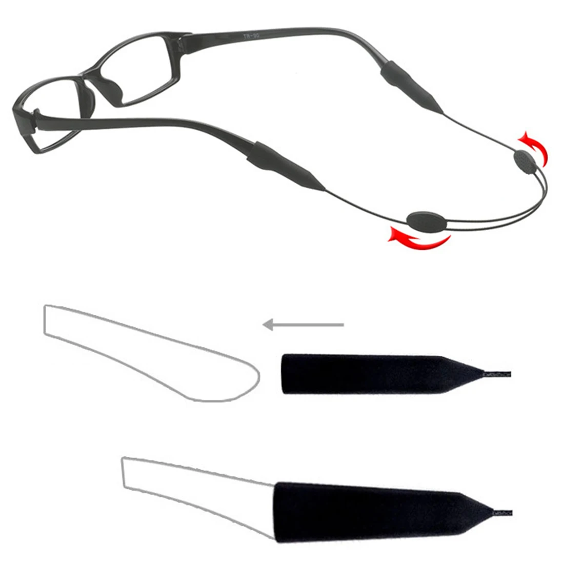 

Adjustable Eyeglass Cord Glasses Holder String Rope Neck Strap String Band Anti Slip Eyewear Cord Hot glasses silicone neck cord