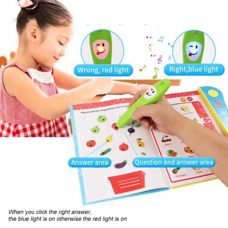 Детские умные шт. 12 шт. Обучающие карточки шт. с 1 шт. пластиковая электрическая ручка дети Дошкольное Обучение Обучающие игрушки для детей