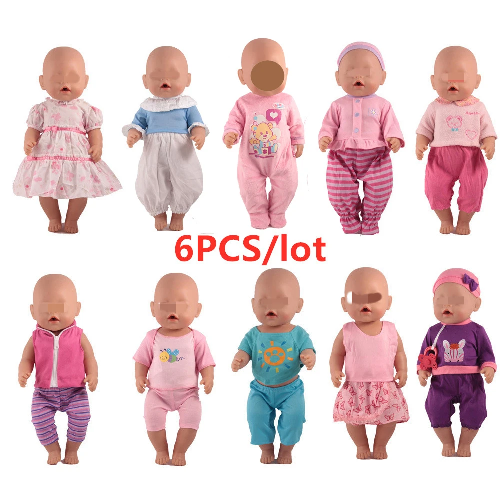 6 Pieces Lot Poupee Tenue Ensemble Pour 17 Pouces Bebe Poupees Vetements Pour 18 43 Cm Bebe Nouveau Ne Poupee Accessoire Bebe Fille Cadeaux Aliexpress