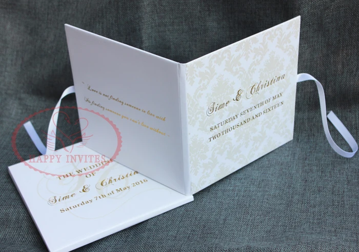 HI1074 -42 Personal Customized Luxury Wedding Invitation with Hardcover