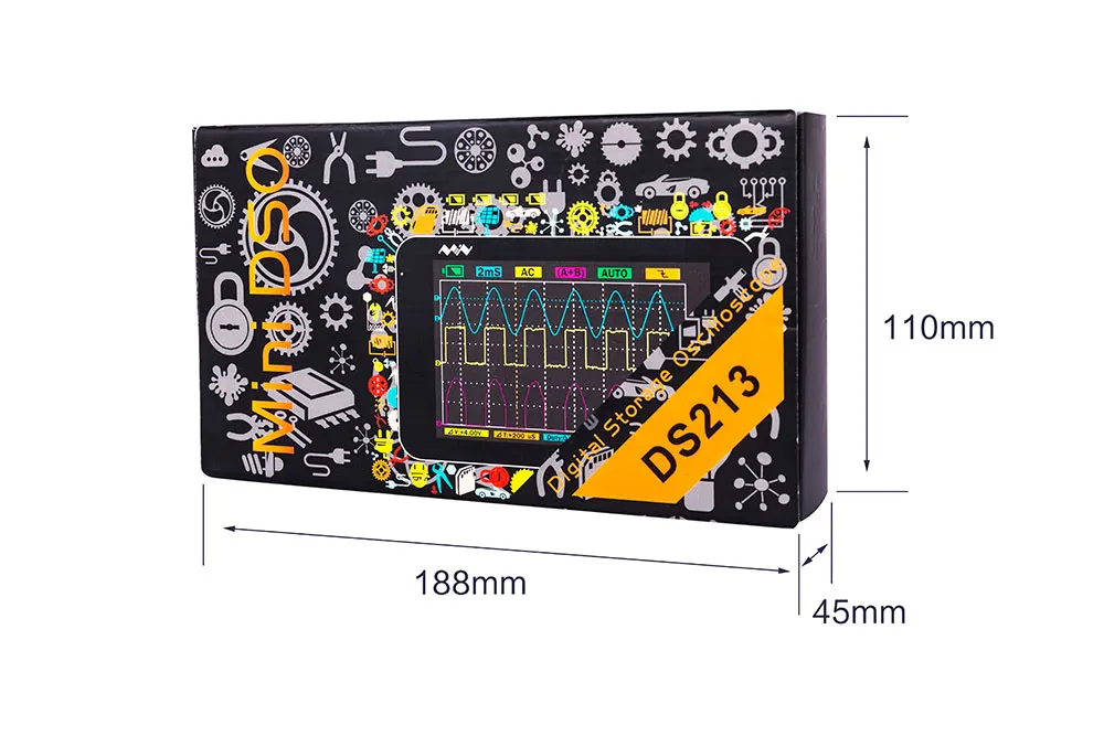 DSO203 DS 203 Профессиональный Портативный Mini Nano 4 канала ЖК-дисплей цифровой осциллограф запоминающий осциллограф 72MSa/s+ X1 X10 зонд