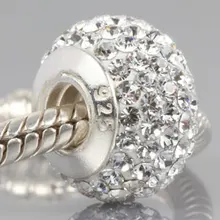 Pavimentar con Crystal Zircon de Bolas de rosca de Tornillo Granos Del Encanto Adapta Pandora Pulseras de Plata de ley 925 Océano Mosaico Grano de la joyería Diy