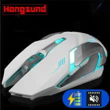 Hongsund Rechargeable Wireless Gaming Mouse 7-color Backlight Breath Comfort Gamer Mice for Computer Desktop Laptop NoteBook PC