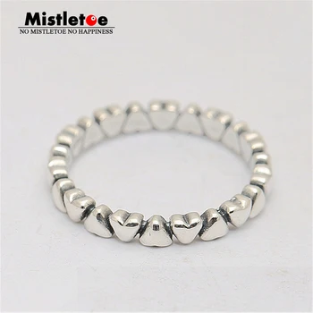 

Mistletoe Genuine 925 Sterling Silver Forever Love Stackable Heart Ring European Jewelry