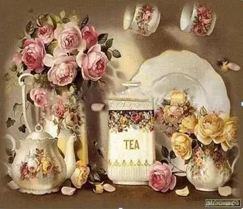 

5d Kitchen Flower Diamond Embroidery 3d Diy Diamond Painting Kits for Square Full Drill Rhinestone Embroidered Mosaic Needlework