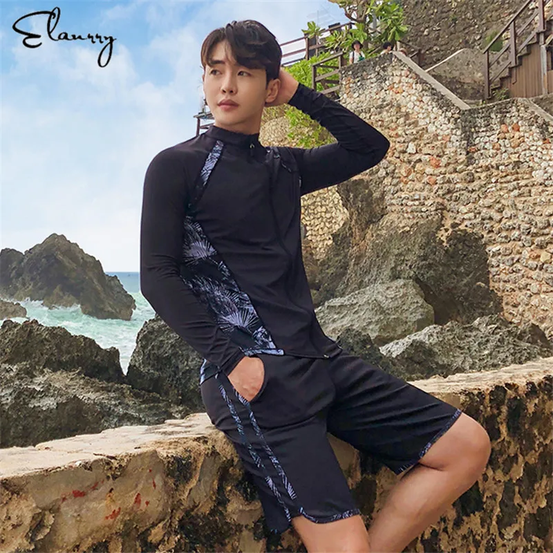 الرياضة طفح الحرس الرجال النساء 5 قطع طويل كم قميص السراويل السراويل الأزواج ملابس السباحة تصفح لباس سباحة Rashguard ملابس الغوص