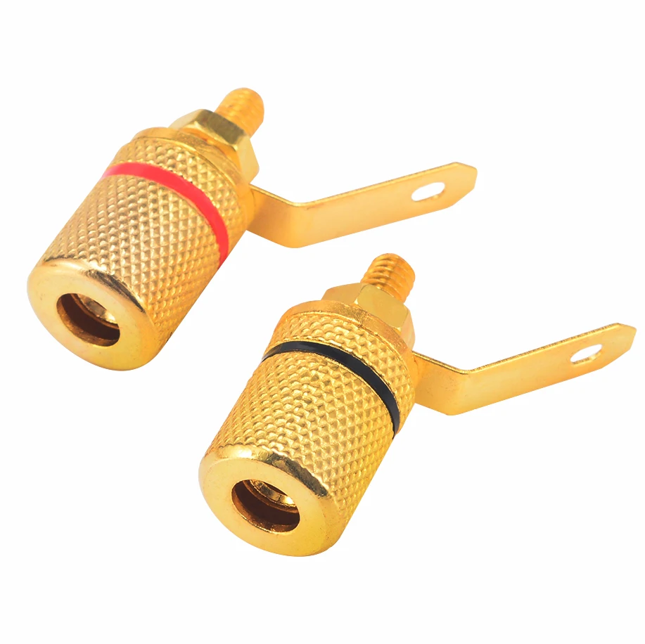 10pcs/set Gold Plated Binding Post Amplifier Speaker Terminal Banana Plug Type Audio Connector Terminal Accessories