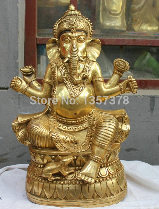

shitou 00835 Tibetan Buddhism Bronze statue Ganapati Ganesh Lord Ganesha Elephant Buddha