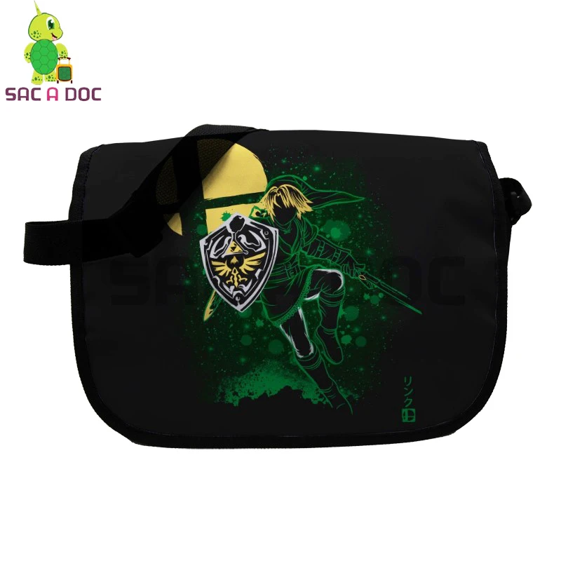 

The Legend of Zelda Link Fluorescence Messenger Bag for Teenage Girls Boys School Shoulder Bags Women Men Crossbody Handbag