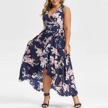 Talla grande 5xl vestido de verano Mujer boho vestido largo sexy mujer fiesta noche elegante vintage estampado Floral ropa para mujer vestidos