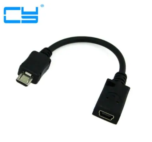 

0.1M 10cm Mini USB Female to Micro USB Male Connector Adapter Cable for phones MP3 MP4