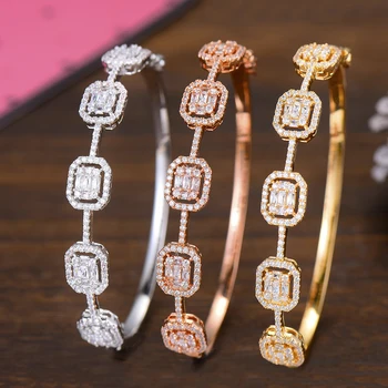 

GODKI Spring Trendy Luxury Stackable Statement Bangle For Women Wedding Full Cubic Zircon Crystal CZ Dubai Bracelets 2019