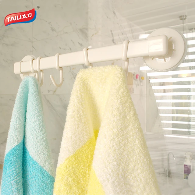 strong suction towel bar 5 hooks bathroom towel hook kitchen holder no drilling movable - Bathroom Towel Hooks strong suction towel bar 5 hooks bathroom towel hook kitchen holder no drilling movable - Bathroom Towel Hooks