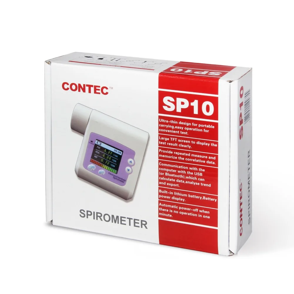 Seguro à Porta Dispositivo de Volume Pulmonar + Software de Computador Embalado Spirômetro Contec Sp10 Pulmonar Respiratório Função * Bem 11 Beleza e saúde