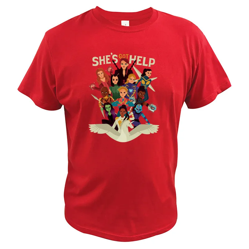 Черная футболка для вдов Marvel Superwoman Save Wolrd хлопковые футболки Марвел Капитан Gamora футболка - Color: Red