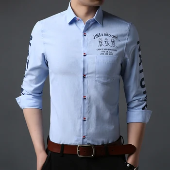 

2020 Fashion Brand Designer Shirt Men Workout High Quality Slim Fit Streetwear Long Sleeve Japanese Print Casual Men Clothes