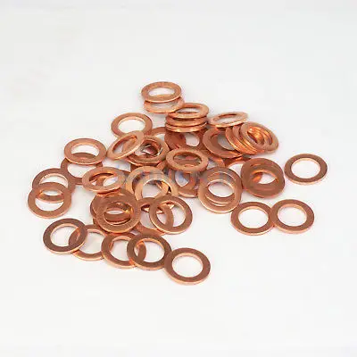 Multiple Thick 1.5mm Copper Flat Gaskets Crush Washer Sealing Ring For Boat 