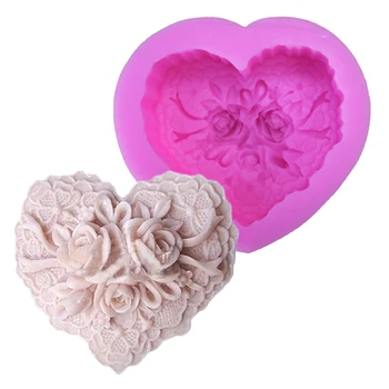 

Love Flower Shape Cake Mold Forming Tool And Soap Handmade Candles Silicon Rubber Mold Silicone Free Shipping Cookie Cutter