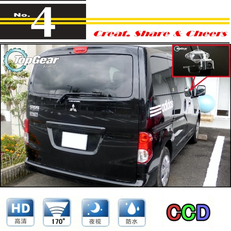 

Автомобильная камера для Mitsubishi Delica, высокое качество, камера заднего вида для PAL / NTSC использования | CCD + RCA