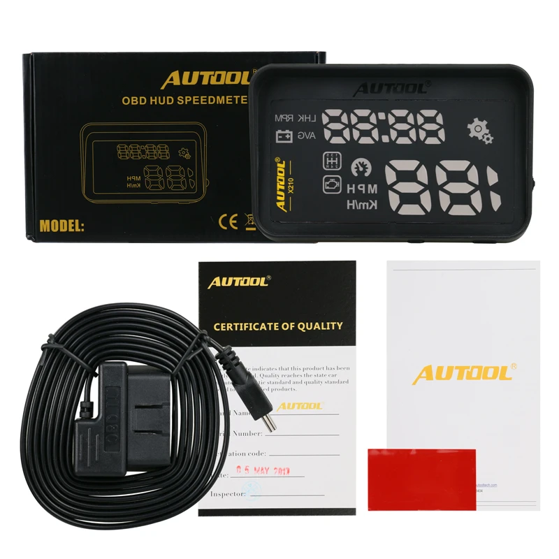 AUTOOL HUD Дисплей автомобиля OBD2 II проектор скорости автомобиля OBD Умный Цифровой измеритель скорости автомобиля X30 X210 X220 X230