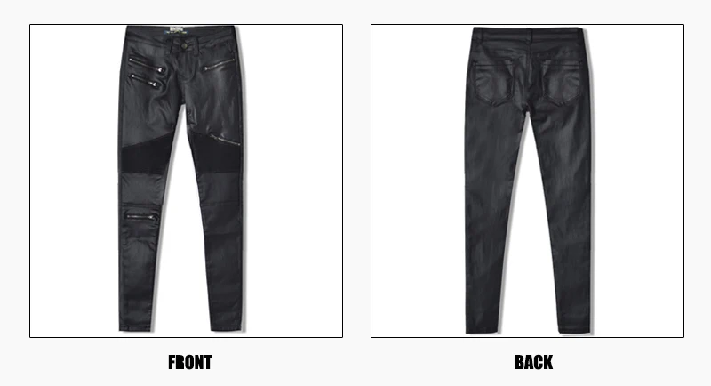 Штаны из искусственной кожи для девочек, женские штаны, на молнии, с низкой талией, эластичные узкие брюки-карандаш, в стиле панк-рок, обтягивающие черные брюки, уличная одежда