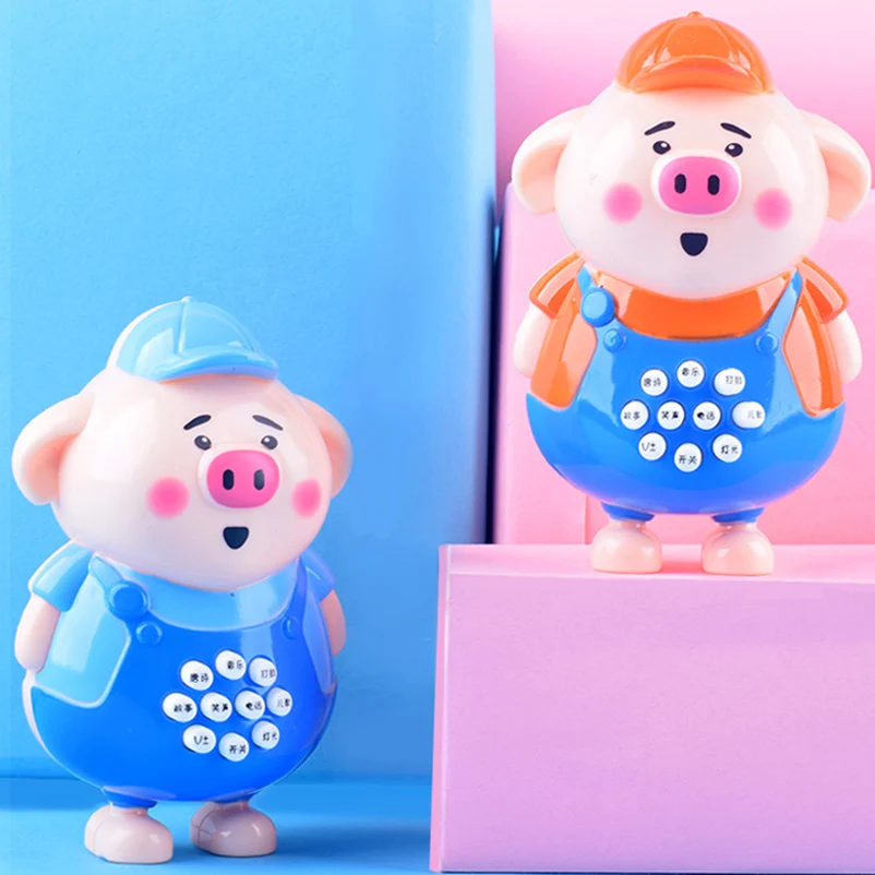 

Kids Multifunction Early Education Learning Machines Baby Cute Cartoon Pig Light Music Story Machine Toys Children Gift