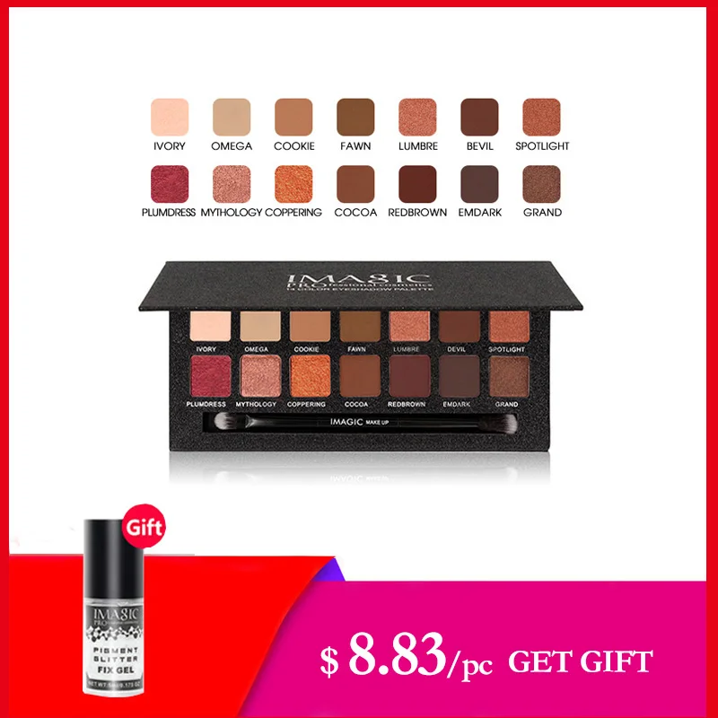 

IMAGIC 14 Colors Eyeshadow Palette Eyes Shimmer Matte Eyeshadow Makeup Light Eye Shadow Beauty Palette With Brush Free Shipping