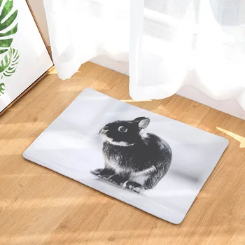 

CAMMITEVER Black White Brown Rabbit Bedroom Carpet Animal Carpets For Living Room Bath Mat Modern Bathroom Rugs Floor Decor