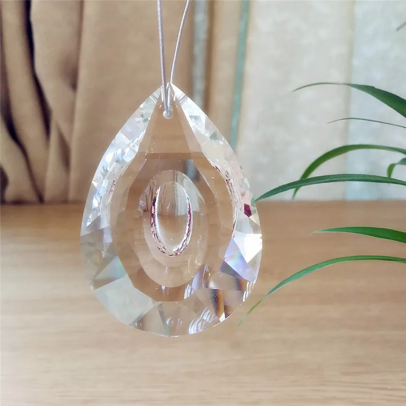 10Pc Suncatcher Square Faceted Glass Crystal Chandelier Drop Prisms Window Decor