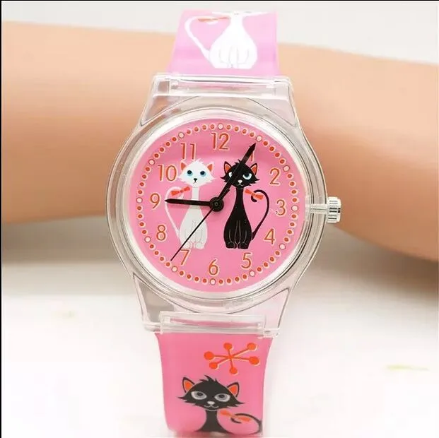 Willis Детские Силиконовые наручные часы с лисой водонепроницаемые детские часы брендовые кварцевые наручные часы детские для девочек и мальчиков модные повседневные - Цвет: Розовый