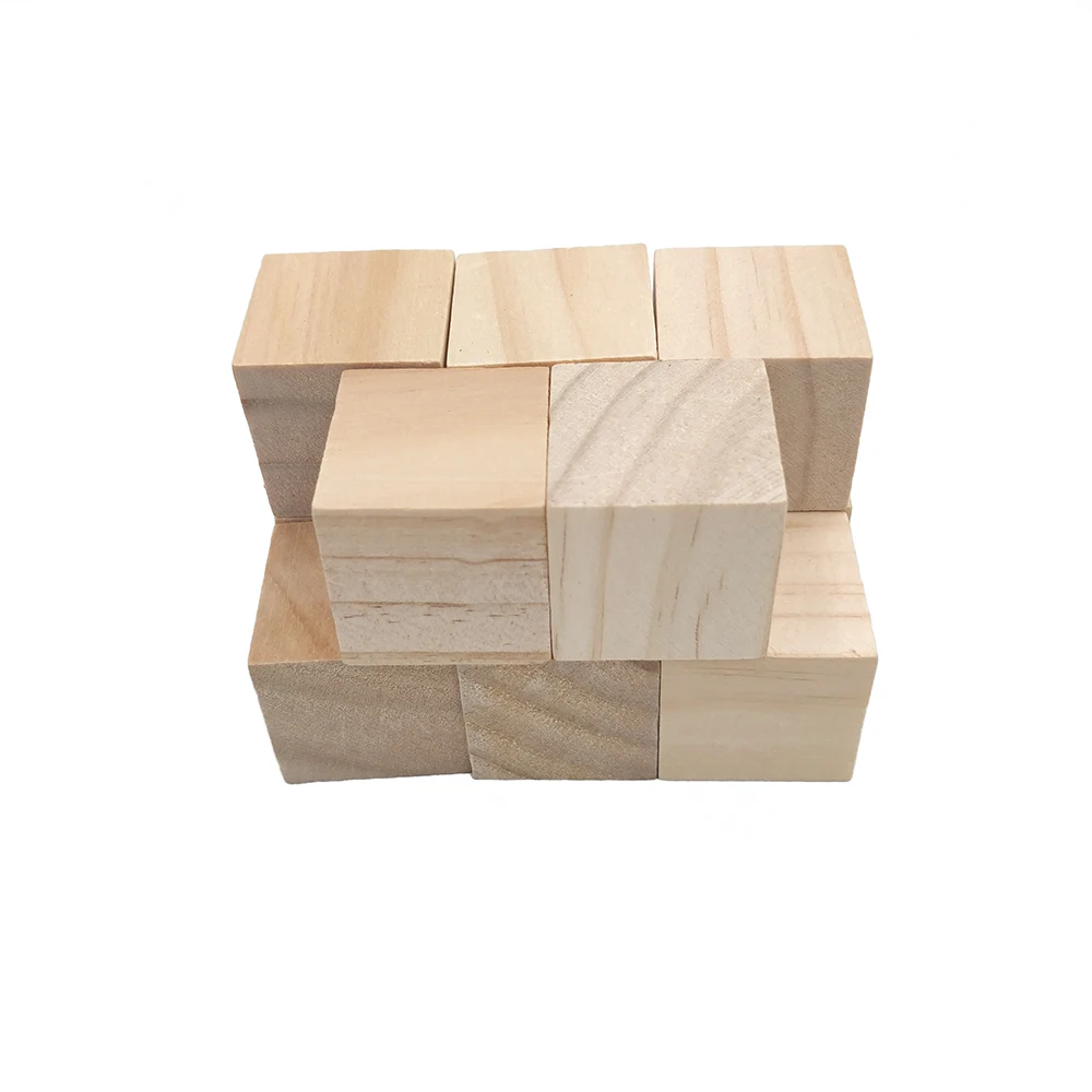 50 шт 10 мм 0,4 дюйма деревянные кубики, естественные необработанные деревянные блоки DIY Baby Shower/штамп блок