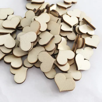 

100pcs/lot Love Heart Shape Wooden Craft for Wedding Table Scatter Decor DIY Birthday Party Supplies Decoration 62558