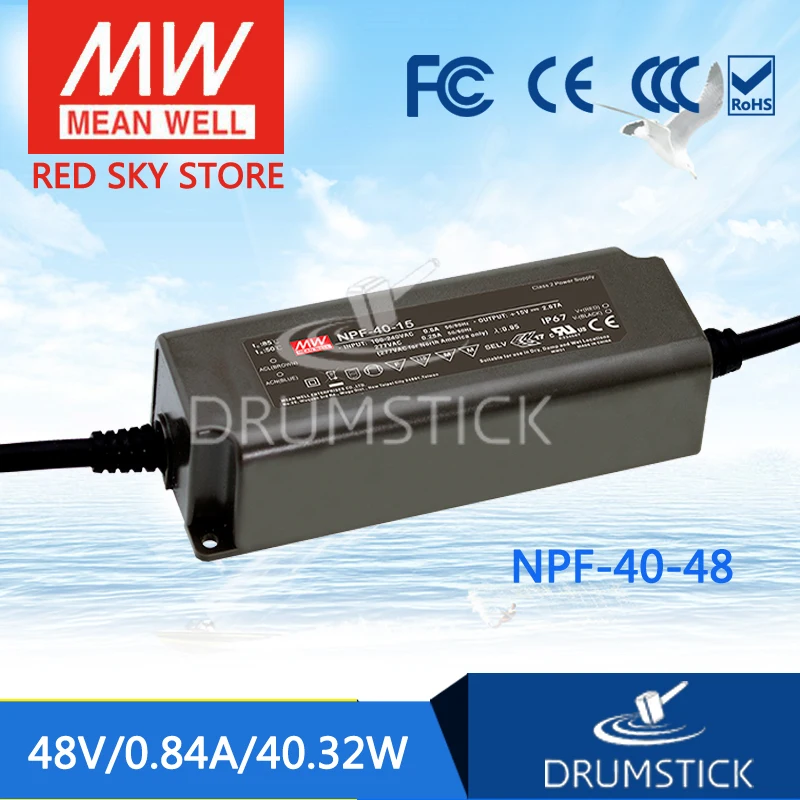 MEAN WELL NPF-40-48 48В 0.84A meanwell NPF-40 40 32 Вт Светодиодный импульсный источник питания с одним