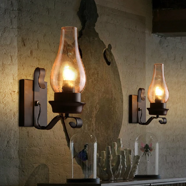 Vintage American industrial Iron Wall Lamps Clear Glass Candle ... Vintage American industrial Iron Wall Lamps Clear Glass Candle ...