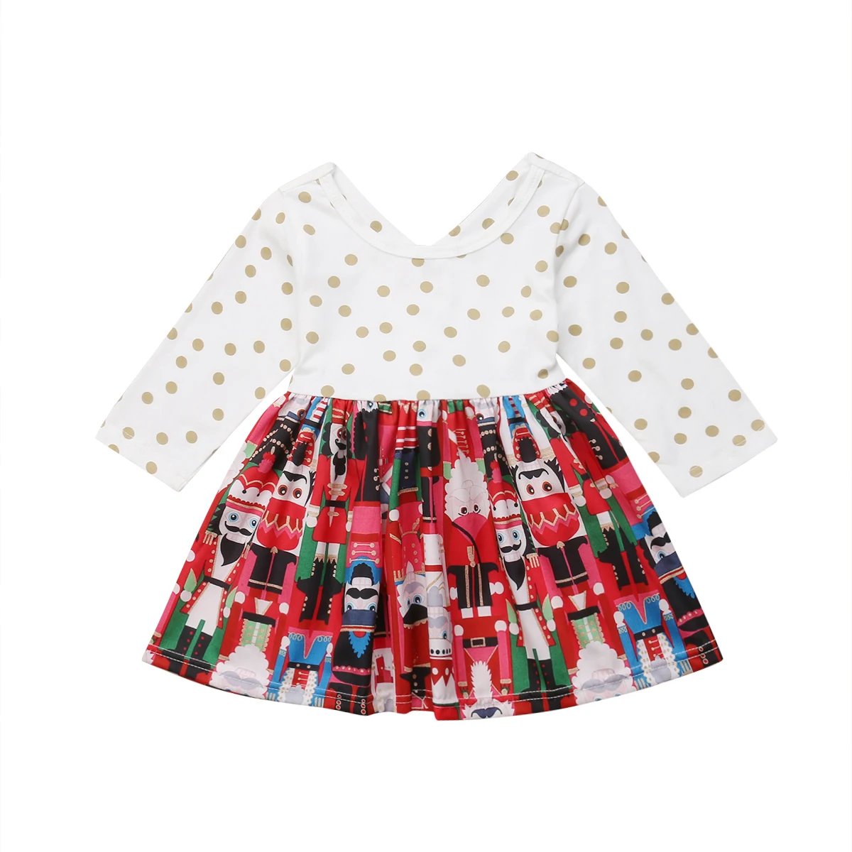 

XMAS Toddler Kids Baby Girls Cothing Dresses Princess Polka Dot Sleeve Mini Cute Dress Clothes Girl 6M-5T