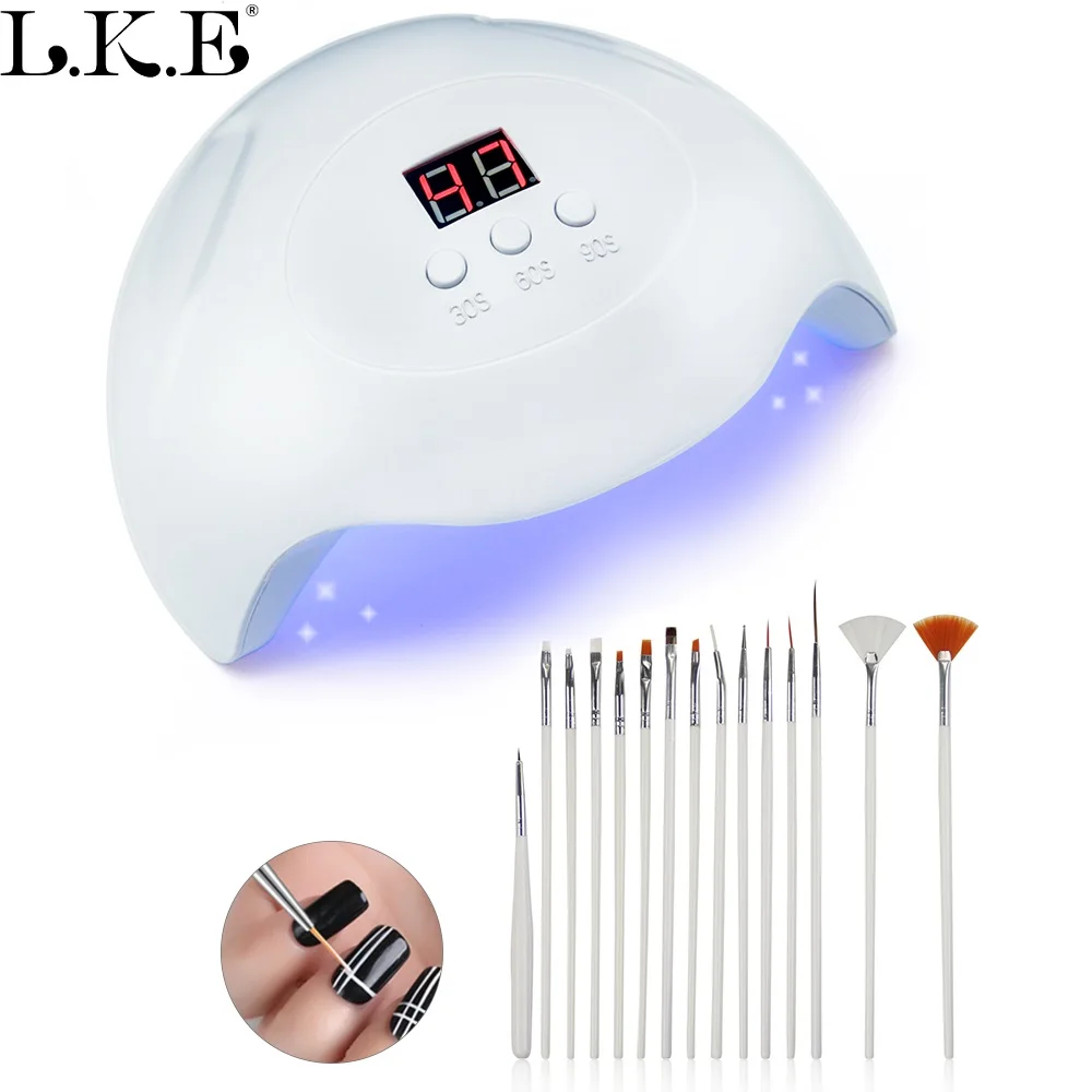 LKE LED УФ лампы для ногтей барабан с 3 Таймер ЖК дисплей Дисплей Salon Manicure отверждения