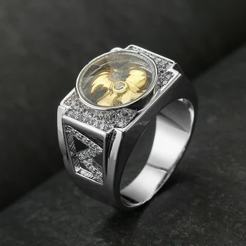 

BeUrSelf Men Finger Ring Good Lucky Rotatable Windmill Men Rings Band Zircon Micro Paved Jewelry for Men Ring Gift Dropshipping