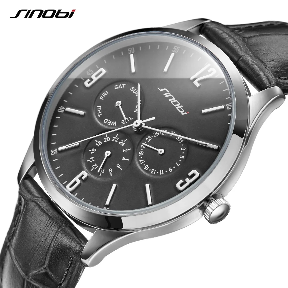 Reloj SINOBI, тонкие кварцевые наручные часы, кожаный браслет, мужские часы, топ кэжуал, Geneva, мужские наручные часы, наручные часы, relogio masculino