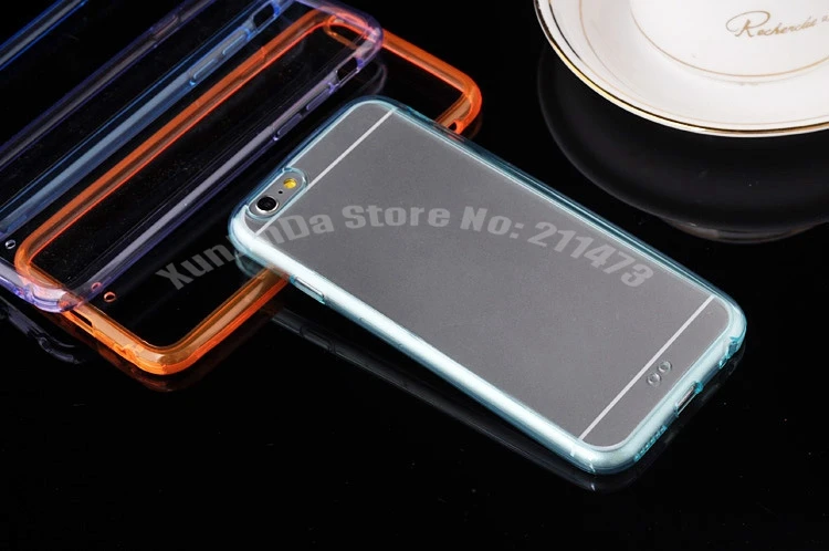 Claro de Tpu para Iphone 2 em 1 4.7 de Polegada de Telefone Tpu + Capa Lote Fino Colorido Transparente Case 6 Voltar Dura pc Via Dhl 100 Pçs - 4 100 pçs lote Fino 2 em 1