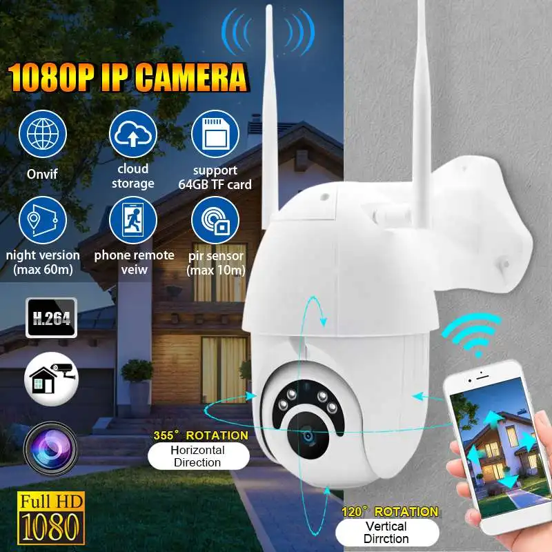 

1080P Cloud Storage Wireless PTZ IP Camera Speed Dome CCTV Security Cameras Outdoor ONVIF Two Way Audio P2P Camera WIFI