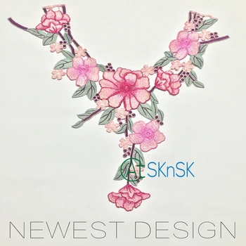 

40cm*38cm DIY exquisite lace collar applique patch sew on fabric DIY clothes accessory flower embroidery patches for patchwork