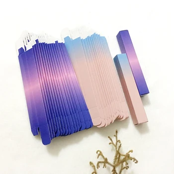 

100pcs/lot Empty 16x16x114mm Paper Lipstick Tube Package Box Cosmetic Gradual Purple Pink Black Lip balm container Packing Box