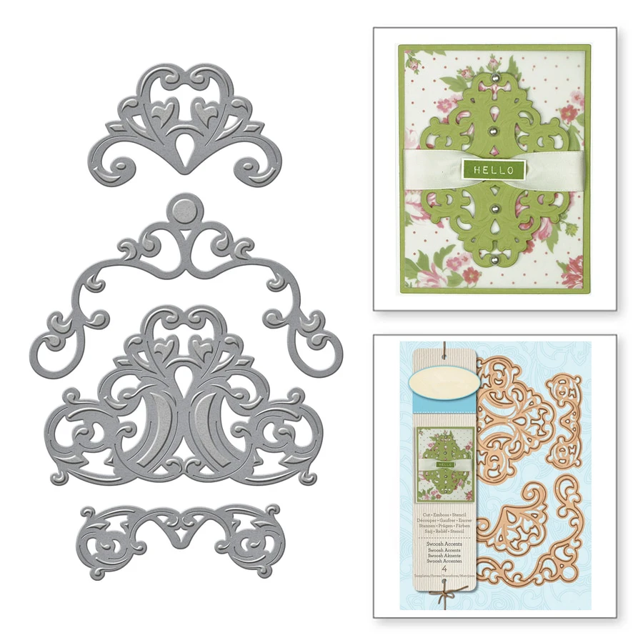 Classic Swoosh Accents Metal cutting dies decorative scrapbooking steel