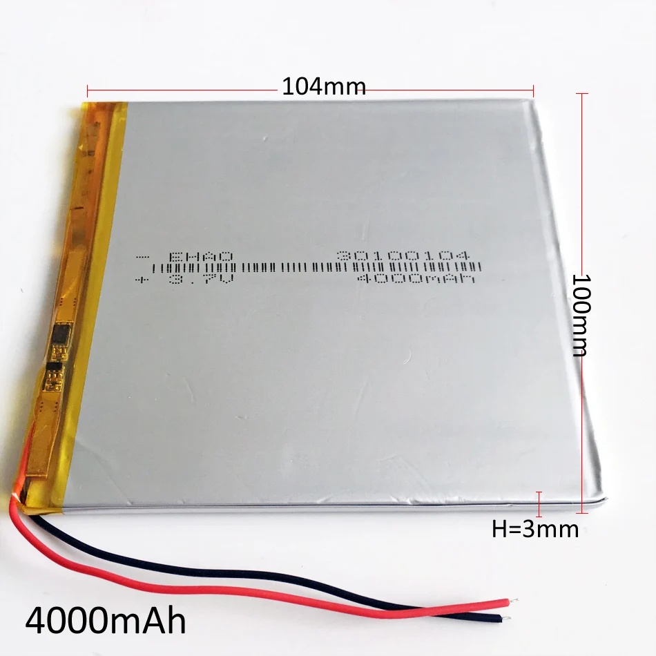 

3.7V 4000mAh Ultra thin Lithium Polymer Li-Po Rechargeable battery 30100104 For GPS PSP Power bank Tablet PC MID DVD PAD