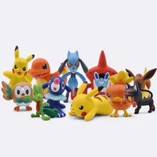 4CM Charmander Popplio Litten Lucario Rotom Rowlet Treecko, Torchic Eevee Fennekin Greninja de PVC juguetes figuras