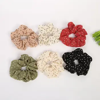 

2019 New Fashion Women Hair Ties Polka Dot Hair Ropes Ladies Scrunchies Ponytail Holder Girl Hair Accessories