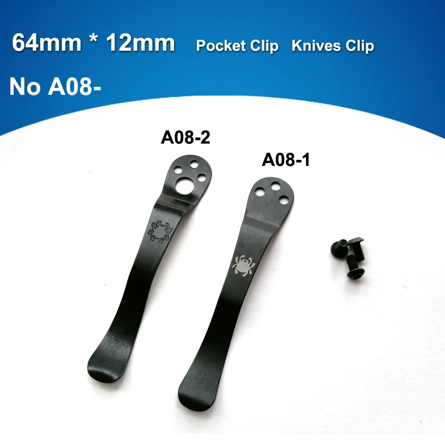 

11mm *64mm Pocket Clip folding knives Spyderco Knives Clip or EDC tools with screws .free shipping (No A08)