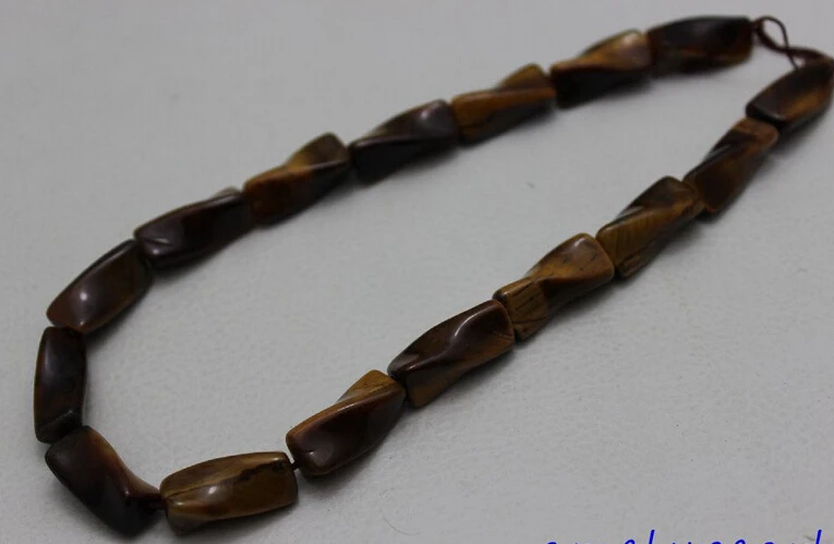 

11.21 Multi-color necklace DIY Material Tiger Eye 9x21mm 14-15INCH