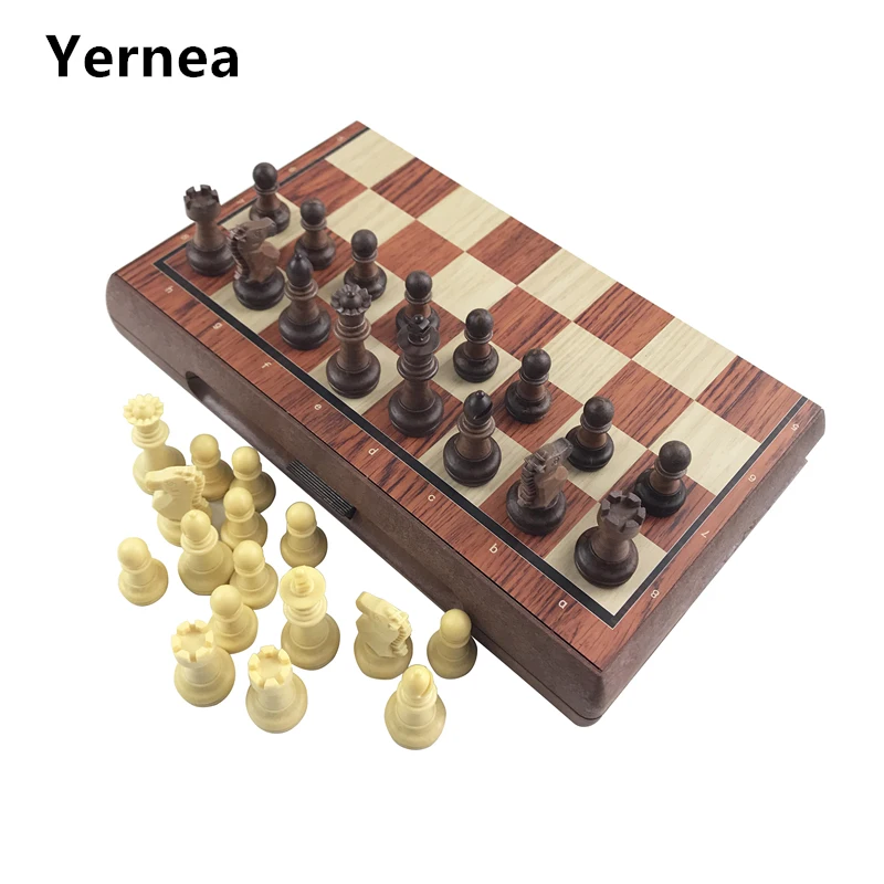 

High-grade Chess Game Wooden WPC Chess Folded Board International magnetic Game Set Exquisite Puzzle Games Board Game Yernea